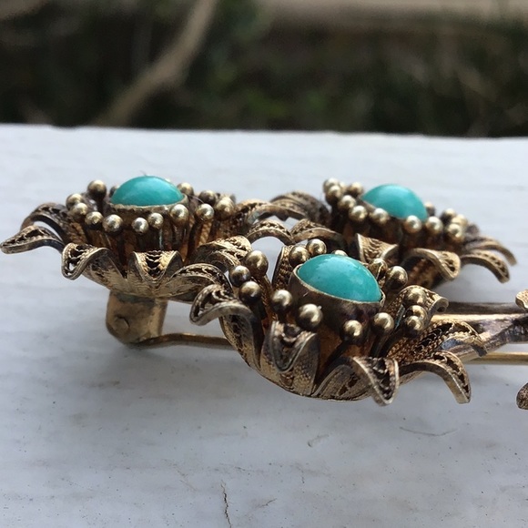 Vintage Turquoise Brooch - Picture 12 of 16